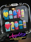 Angelina Handmade Custom Press-On 553 Candy Crush Hearts - Angelina Nail Supply NYC