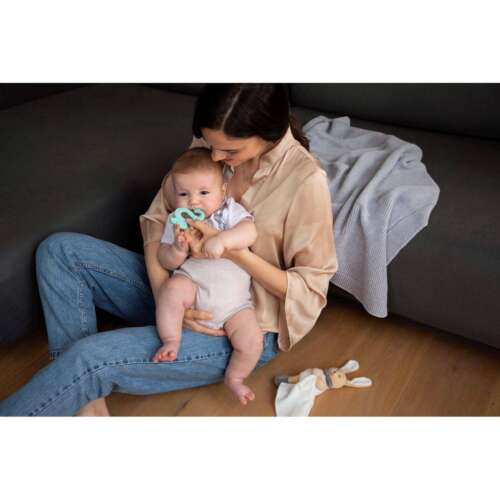 Chicco tannhring silicone blár +2mán