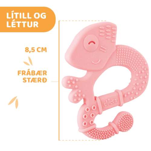 Chicco tannhring silicone blár +2mán