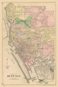 City of Buffalo, NY Map - New Century Atlas of Erie County, New York, 1909