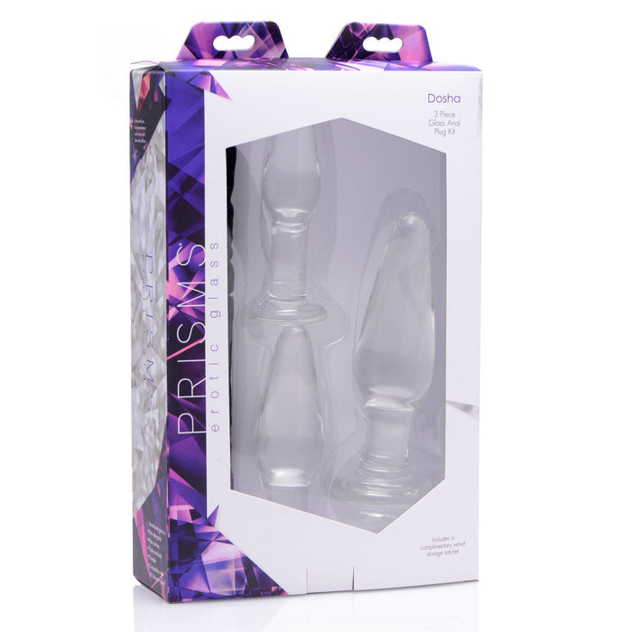 Dosha 3 Piece Glass Anal Plug Kit
