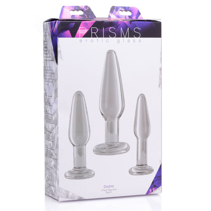 Dosha 3 Piece Glass Anal Plug Kit