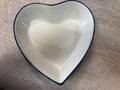 Heart Bowl with Blue Rim Trim