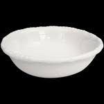 Oval Bowl with Bead Border - White