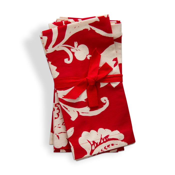 Red and Ivory Floral