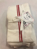 White with Red Stripe