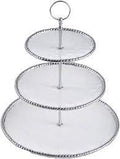 Pampa Bay White with Silver Bead Border