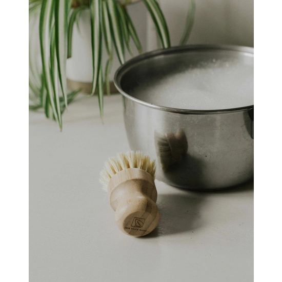 Pot Scrubber Wooden Bamboo Sisal Fibre Dish Brush