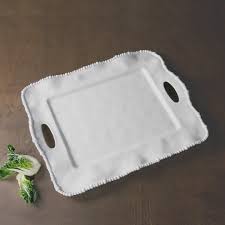 Beatriz Ball Rectangular with Handles & Bead Border