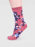 Socken Blumen rosa