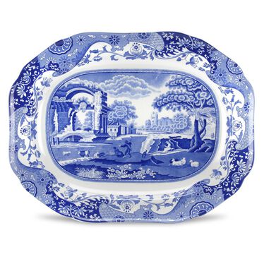 Spode Blue Italian 14 Inch Oval Platter