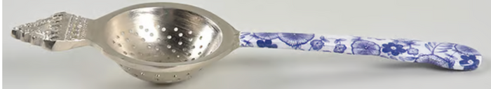 Tea Strainer with Blue Handle