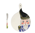 Vietri Nutcracker Collection Small Cheese Board with Spreader